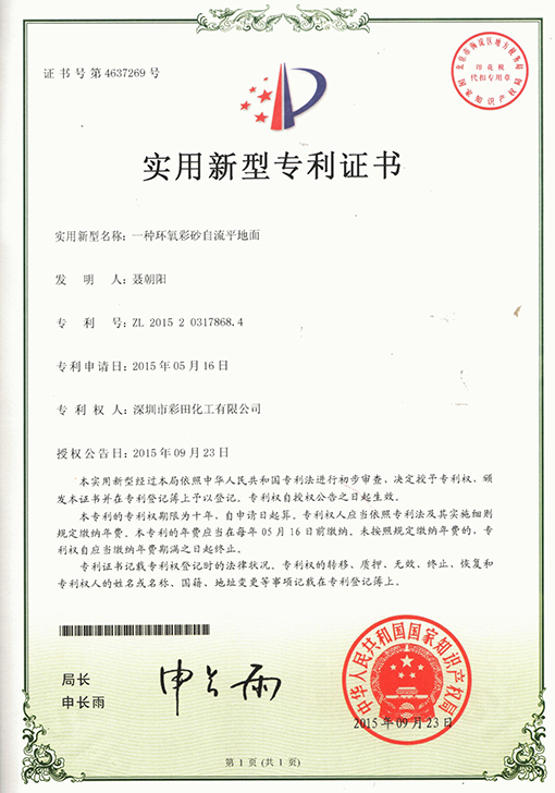 彩砂自流平專(zhuān)利